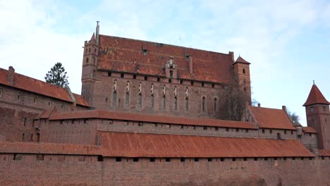 famous red brick castle in poland, malbork. unesco heritage sightseeing destination
