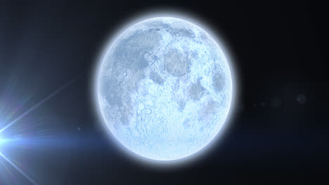 animación del planeta tierra con un punto de luz brillante sobre un fondo azul