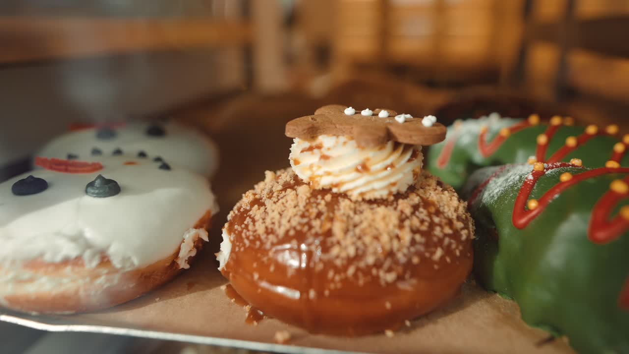 Assorted Donuts in a Display Case