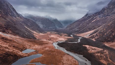 aerial view of the beautiful storelva valley in southern norway