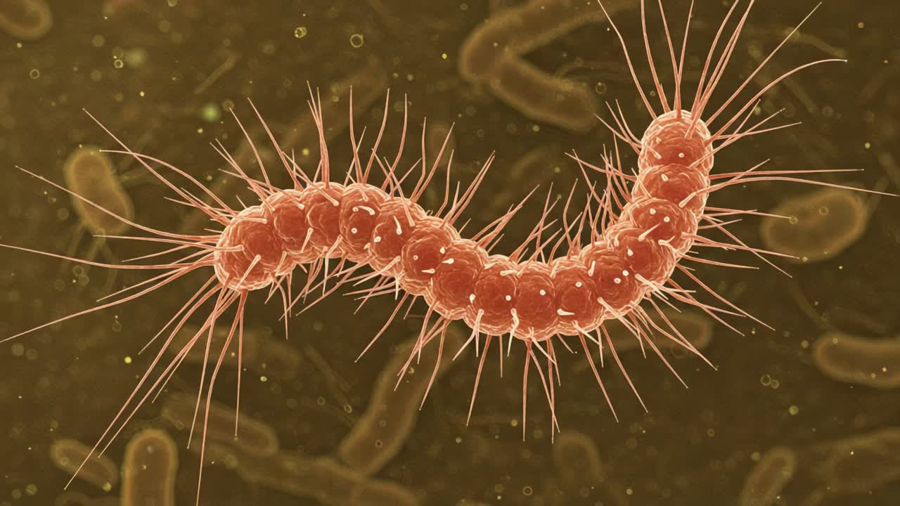 A Close-Up Study of a Microscopic Organism Featuring Unique Spikes and a Distinctively Curved Structure Against a Soft Background, Highlighting Its Intricate Biological Features