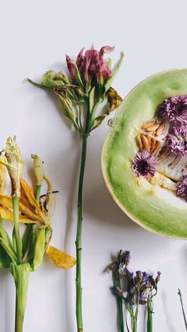 melon with flowers