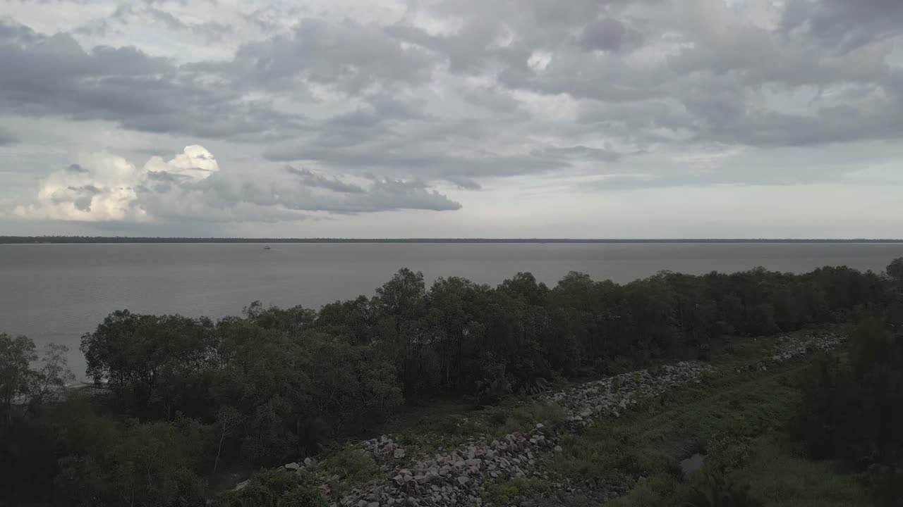 The ferry service across Batang Lupar in Sarawak, specifically the Triso ferry, is a key crossing point on the coastal road network, connecting areas like Sebuyau and Triso