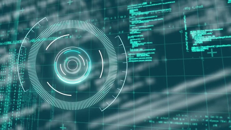 Animation of circular scope scanning and information on green