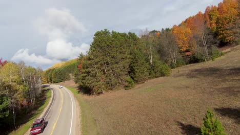 White-truck-and-Autumn-Colors-Aerial