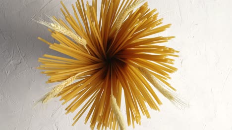 raw spaghetti with wheat