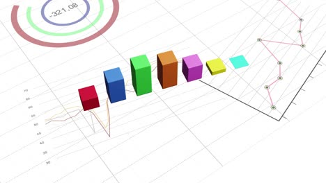 animación de gráfico financiero de 4k que muestra el crecimiento de las cifras