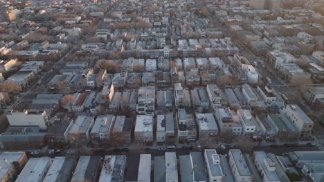 aerial view of borough park. brooklyn. shot in new york city at dusk
