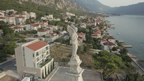 located in the bay of kotor this drone shot captures a close up rotation around the church of saint eustace