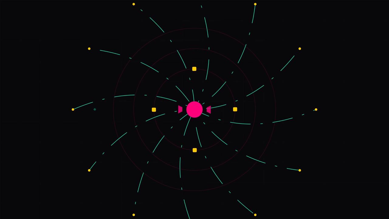 Abstract Motion Graphic of Rotating Geometric Shapes and Lines