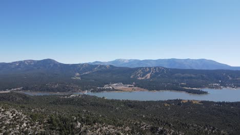 big bear lake lateral drone shot