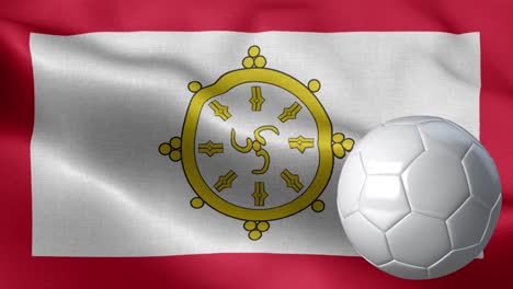 bandera de sikkim y pelota de fútbol - bandera de sickim de alto detalle - bandera nacional patrón de ondas de siskim elementos en bucle