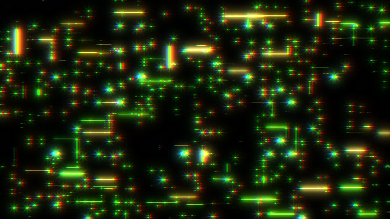 patrón de líneas y puntos de neón digital con efecto de falla