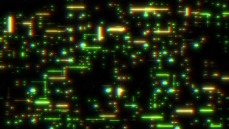 patrón de líneas y puntos de neón digital con efecto de falla