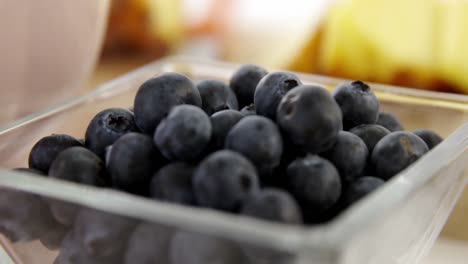 close-up of blueberry in bowl