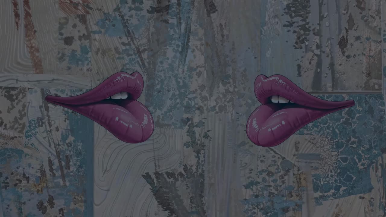 arte de collage de labios rosados