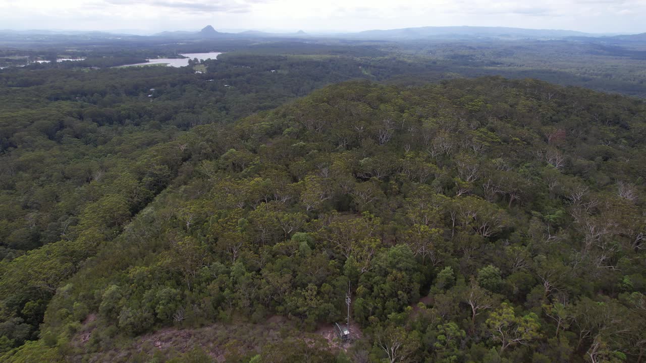 Tropical Forests At Mount Tinbeerwah Lookout In Queensland, Australia - Aerial Drone Shot