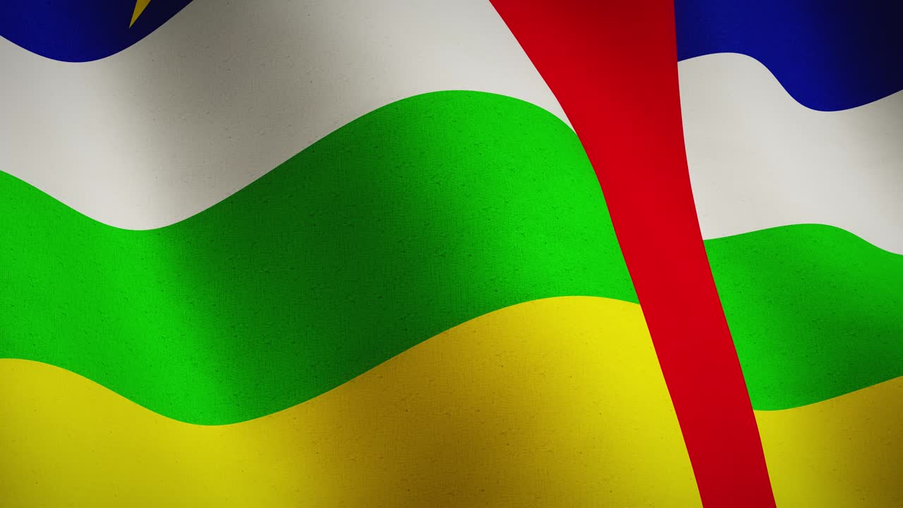 Central African Republic flag waving background footage flowing - loop video seamless animation