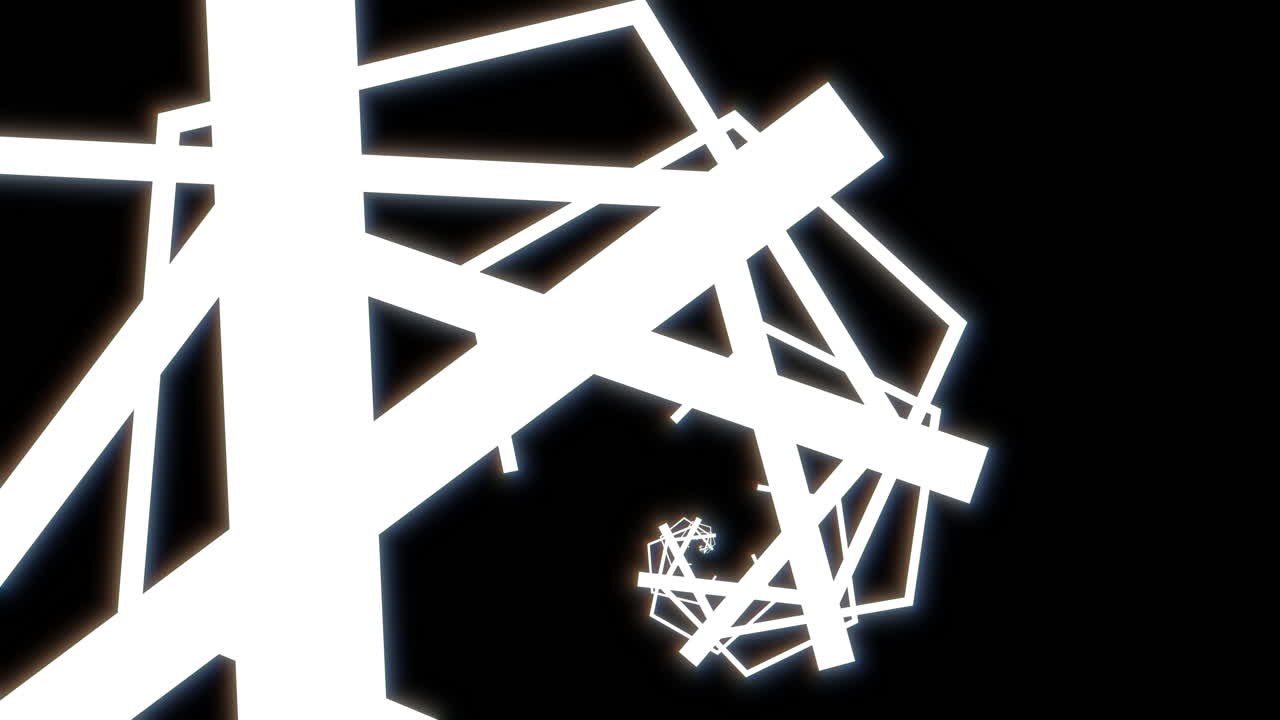 Hexagon Lines Forming Complicated Web as More Shapes are Created in Twisted Infinite Formation with Chromatic Aberration Glow. Animated Motion Graphics