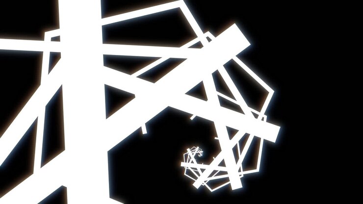 Hexagon Lines Forming Complicated Web as More Shapes are Created in Twisted Infinite Formation with Chromatic Aberration Glow. Animated Motion Graphics