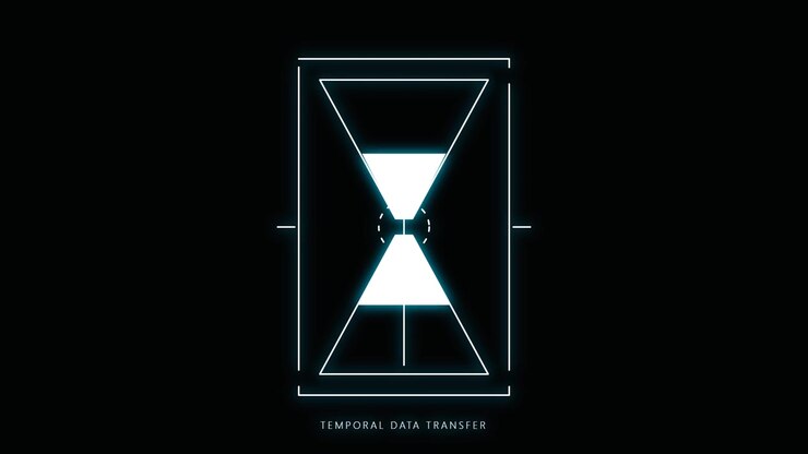 Digital Hourglass Loading Animation with System Reboot Text