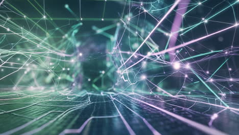 abstract digital network connections and data flow