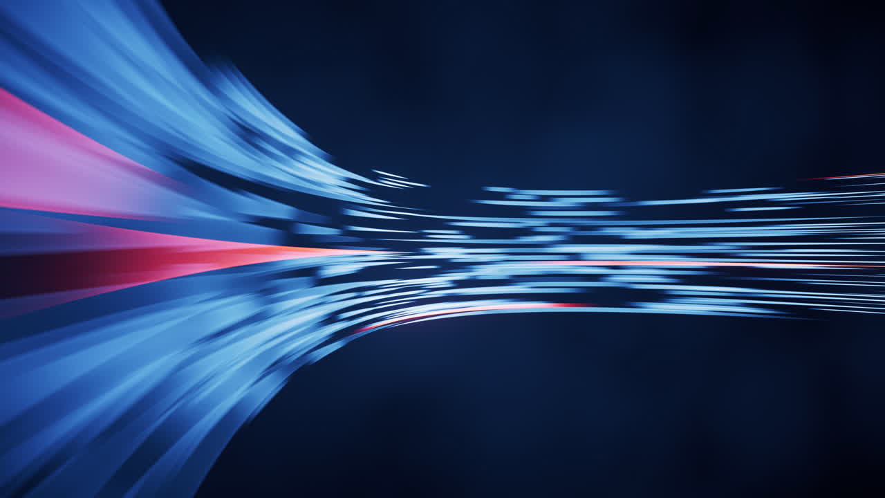 curvas fluidas con líneas de neón brillantes, renderización en 3d.