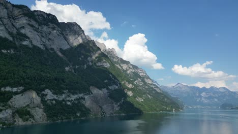 majestic rocky glarus alps in switzerland captured from low angle