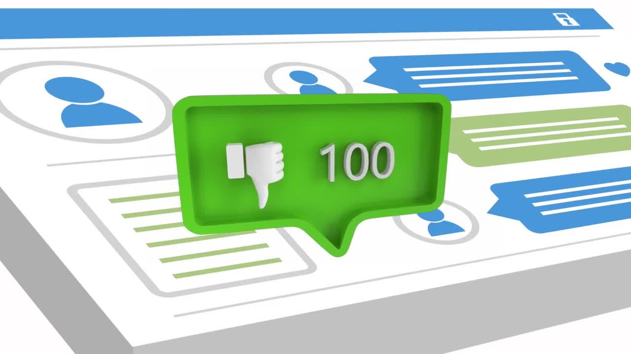 icono de disgusto con un número creciente en las redes sociales