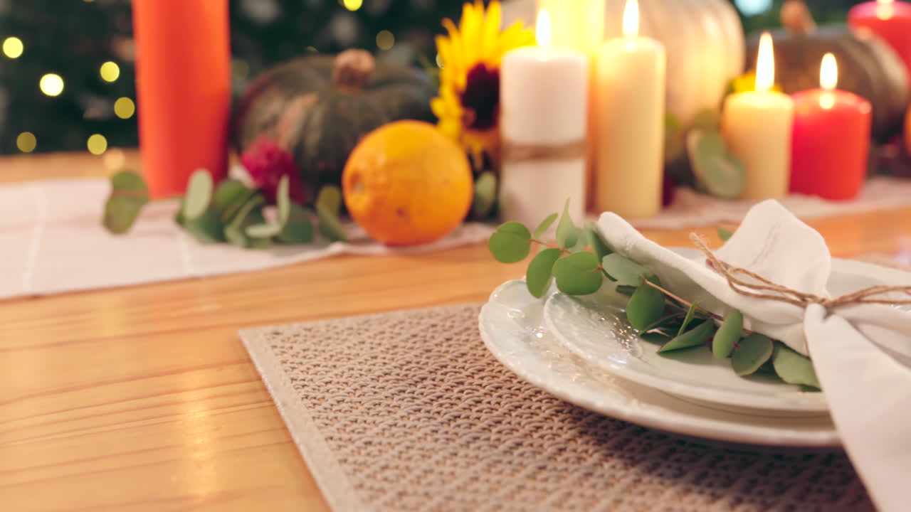 Thanksgiving, dinner and festive table for fine