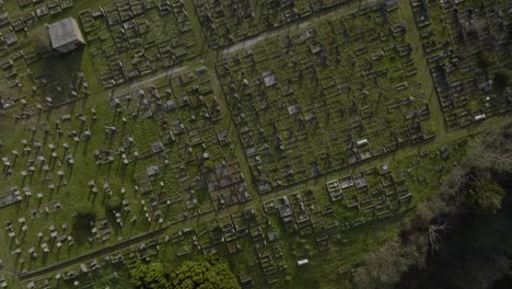 old church graveyard birds-eye-view uk aerial overhead winter-spring season