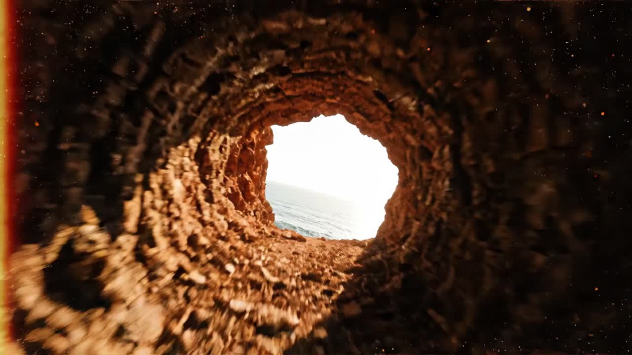 Immersive FPV Flight Through a Natural Rock Tunnel to the Ocean
