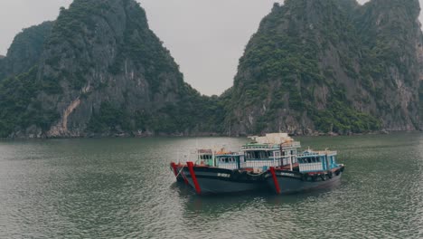 在 ha long 灣的船隻