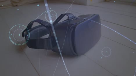 animation of network of connections over vr headset