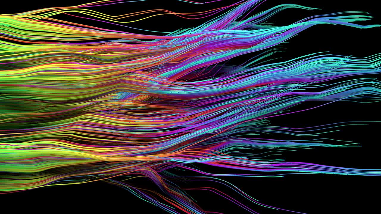 Blue Lines background waving to connecting. Wires that connect to communicate. Networks in motion. 4k animation