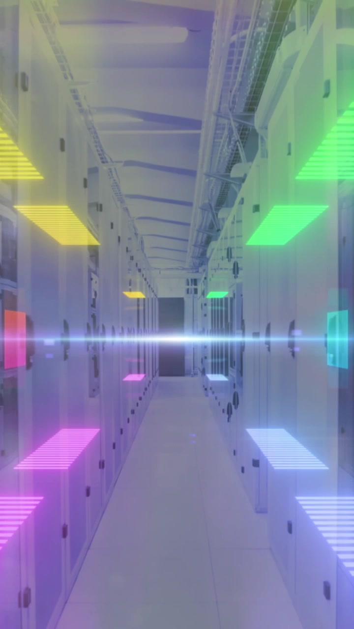 Video verticale: Fascio orizzontale pulsante che avvia il ciclo dei pannelli, con il corridoio centrale che attira l'attenzione visiva.