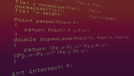 Animation of data processing against purple gradient background