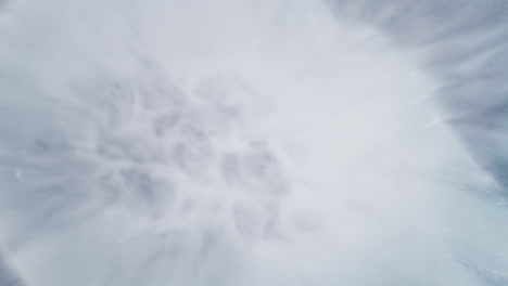 Gray ink motion creating abstract forms. Macro view