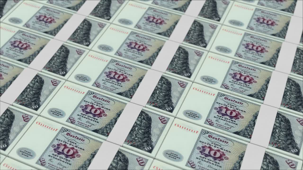 10 독일 마르크 지폐의 인쇄