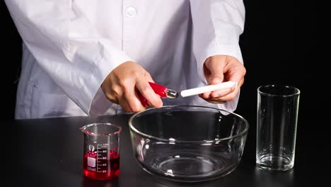 science experiment: burning a candle in a bowl