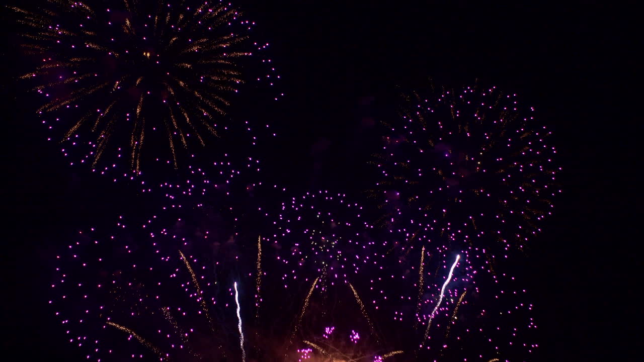 Festive Colorful Fireworks during New Year's Eve