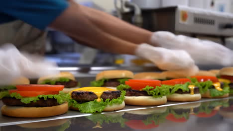 fast food burger assembly line