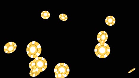 luxury casino chip gold and diamond 4k 3d alpha green screen loop animation casino gambling chips