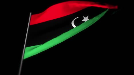 libya flag , realistic 3d animation of waving flag . libya flag waving in the wind. national flag of libya. flag seamless loop animation. 4k high quality, 3d render