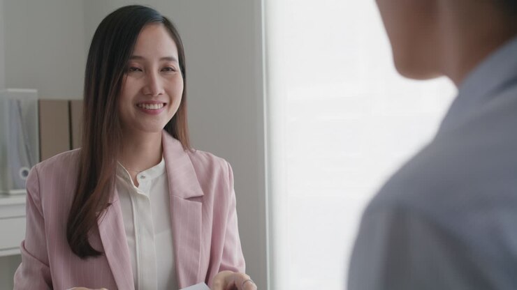 Success deal investment financial advisor asian consultant handshake.