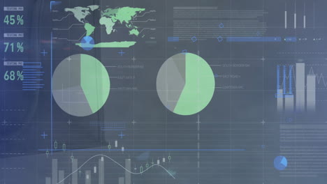 Animation-of-financial-data-processing-on-white-background