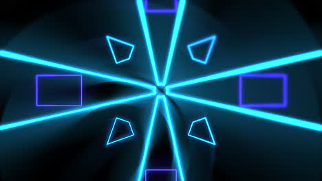 Neon-colorful-geometric-shapes-in-dark-space