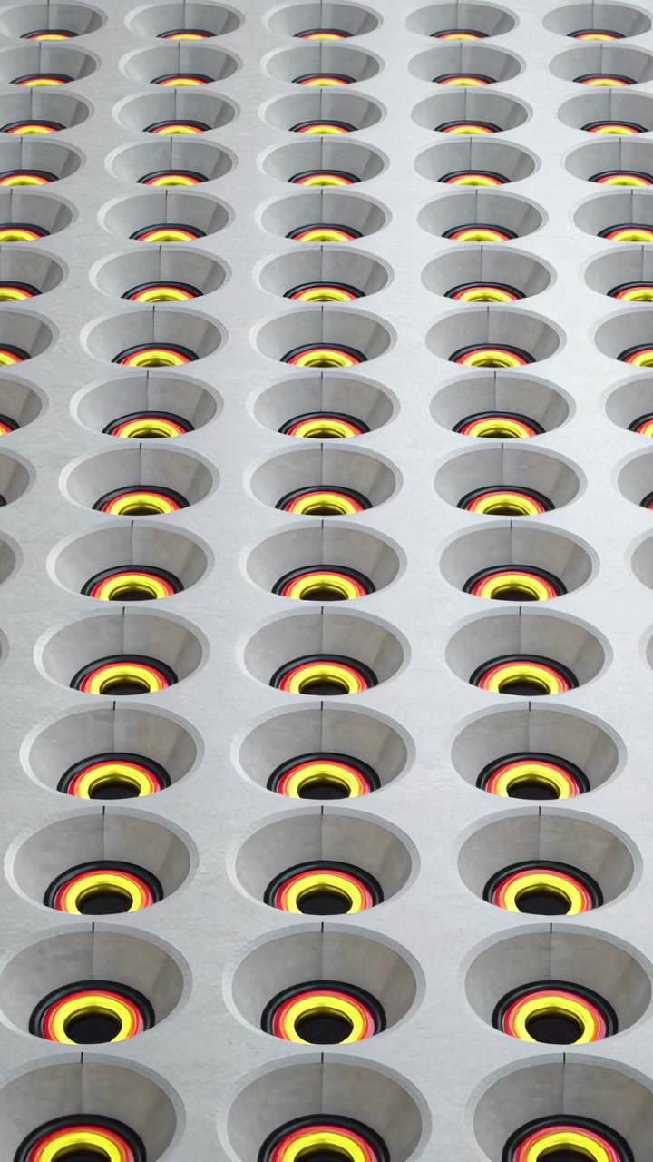 Dynamic Pattern of Holes with Rising and Popping Colored Rings