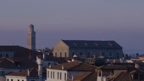 sunset glow on madonna dell'orto church, venice cityscape view