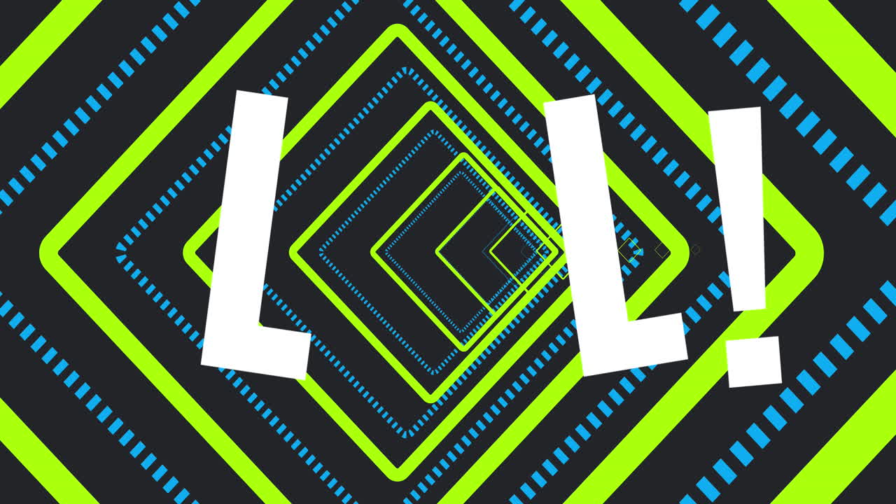 animación de l l texto sobre formas en fondo negro